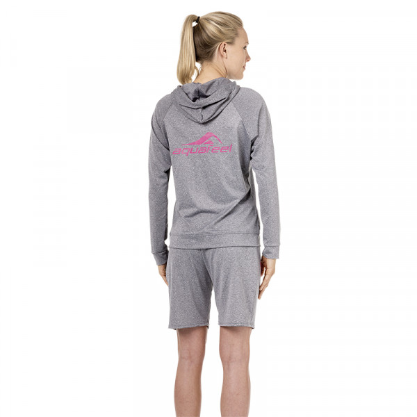 Trainingsjacke Damen grau Kapuze