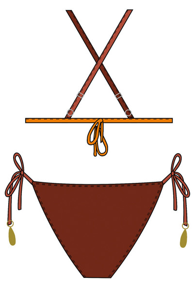Bikini Damen mit Schalen gefüttert