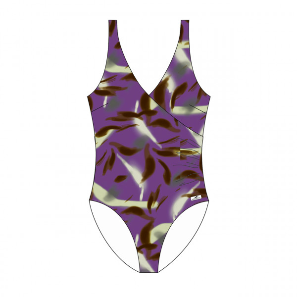 Damen Badeanzug gefüttert mit Wickeloptik